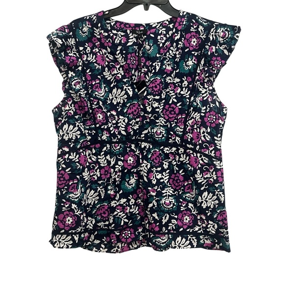 Rails Misha Top Size Large In Woodblock Floral Feminine Cotton NWT - Picture 2 of 9